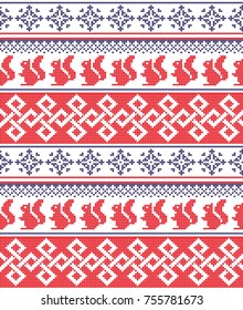Winter festive Christmas knitted pattern woolen knitted 2018