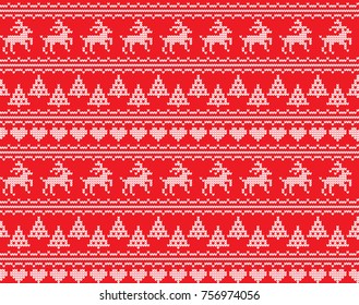 Winter festive Christmas knitted pattern woolen knitted 2021