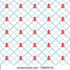 Winter festive Christmas knitted pattern woolen knitted