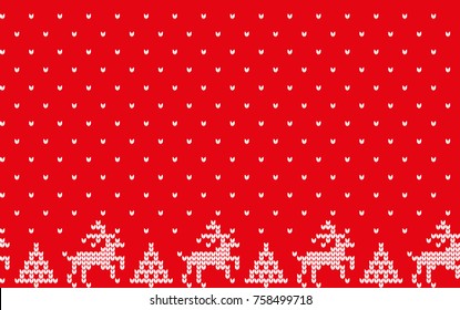 Winter festive Christmas knitted pattern woolen knitted
