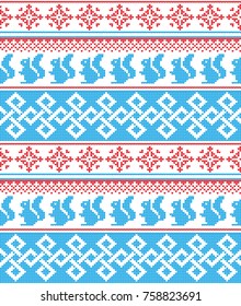 Winter festive Christmas knitted pattern woolen knitted