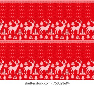 Winter festive Christmas knitted pattern woolen knitted