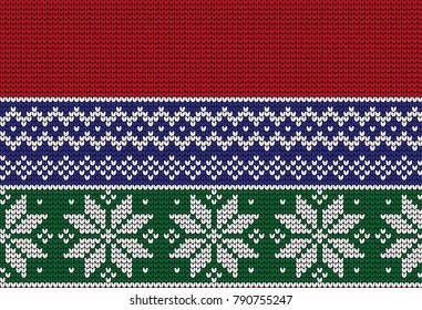 Winter festive Christmas knitted pattern woolen knitted