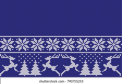 Winter festive Christmas knitted pattern woolen knitted