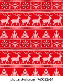 Winter festive Christmas Norwegian knitted woolen knitted pattern 2018