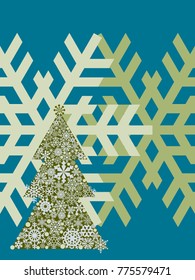 Winter festive decor. Vector illustration of winter composition on a blue background.