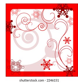 winter filigree with snowflake frame