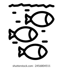 Winter fish lake icon outline vector. Ice fishing. Frozen river