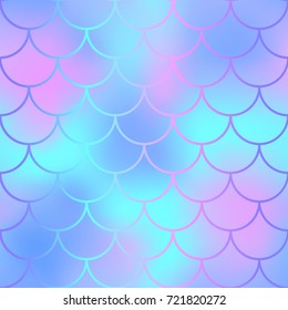 Winter fish skin with scale pattern. Mermaid tail vector background. Mermaid  seamless pattern. Mermaid fishscale seamless background for nursery design. Seamless color mesh with fish scale ornament