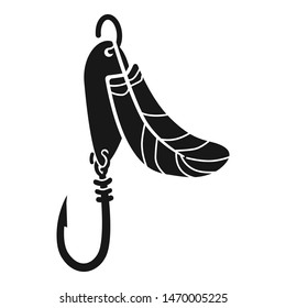Winter fishing hook icon. Simple illustration of winter fishing hook vector icon for web design isolated on white background