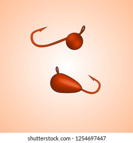 Winter fishing. Mormyshka vector. Hook.