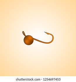 Winter fishing. Mormyshka vector. Hook.