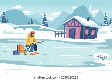 Winter Fishing On The Lake