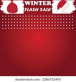 WINTER FLASH SALE ROTER HINTERGRUND, Weihnachten und neues Jahr Banner oder Poster Grafik Design auf Vektorformat.