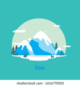 winter flat design. premium vector