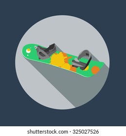 Winter flat illustration: snowboard
