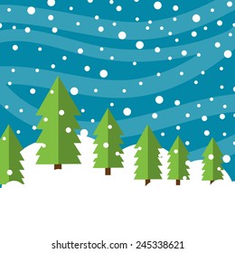 Winter flat vector background 