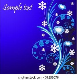 winter floral background with flower