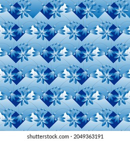 Ornamento floral de invierno. Patrón vectorial con gotas de nieve. Patrón geométrico sin soldadura, imagen de fondo.