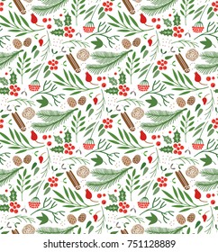 Winter floral pattern