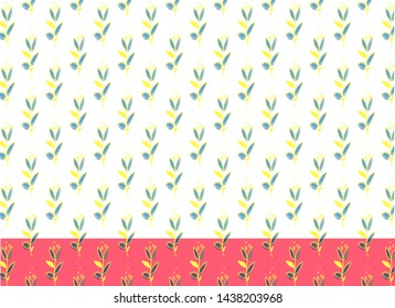 Winter floral  pattern. Christmas vector background with hand-drawn flowers and leaves, gift papers, wallpapers, greeting cards, summer holiday pattern with yellow pink red colour texture 
