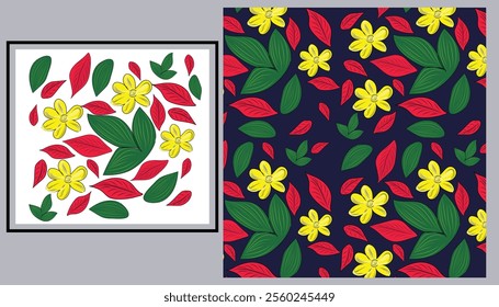 Winter  Floral seamless Pattern  Bold Geometric Pattern for textile, fabric, wallpapers, stationary

