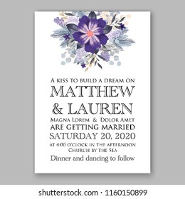 Winter Floral vector background for christmas wedding bridal shower baby shower christening invitation greeting card Poinsettia anemone flower fir evergreen branch wreath