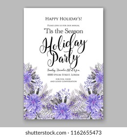 Winter floral vector background for christmas party invitation wedding invitation bridal shower baby shower christening baptism birthday card anniversary poinsettia for winter holiday wreath