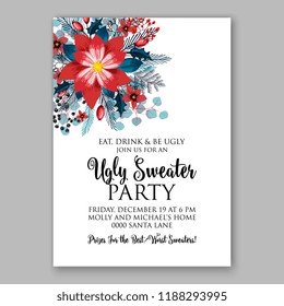 Winter floral vector background for Christmas party invitation