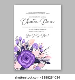 Winter floral vector background for Christmas party invitation