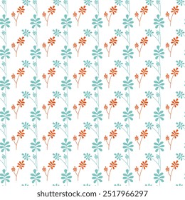 Winter Florals Seamless Vector Pattern Design
