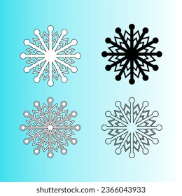 winter flower snow of flakes for background postcard icon stationary anniversary christmas. vector illustration.