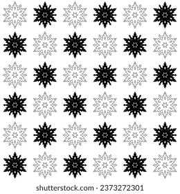 nieve de flores de invierno de copos sin soldadura patrón blanco fondo postal icono de navidad estacionaria aniversario. ilustración vectorial.