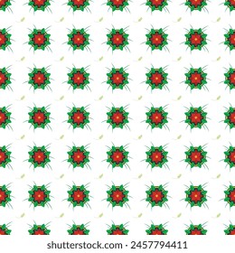 Flores De Invierno Para Navidades Diseño De Patrón De Vector Sin Costura