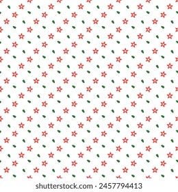 Winter Flowers For Christmas Seamless Vector Pattern Design