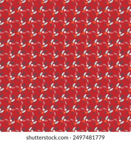 Winter Flowers For Christmas Seamless Vector Pattern Design
