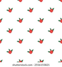 Winter Flowers For Christmas Seamless Vector Pattern Design