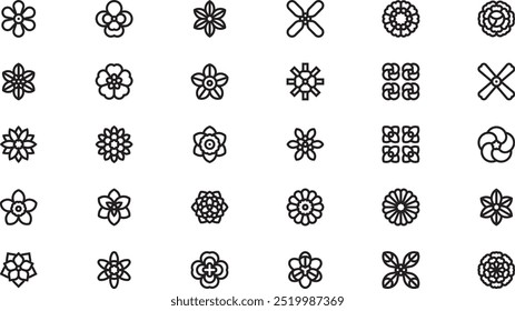 Winter flowers icons High-Quality Vector Icons Collection with Editable Stroke. Ideal for Professional and Creative Projects.