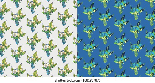 Winter flowers wedding bouquet pattern in two color schemes
