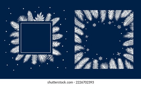 Winterfoliennadel mit quadratischen Rahmen, Vektorgrafik