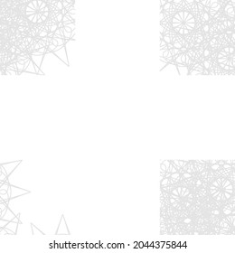 Winter Folk Grey Silver Light Mystery Calm Lace Wallpaper. Satanic Stars Print Sharp Pastel Ice Frost Monochrome Ornament. Complicated Soft White Cold Luxury Chaotic Mandala Ornamental Illustration.