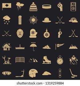 Winter forecast icons set. Simple style of 36 winter forecast vector icons for web for any design