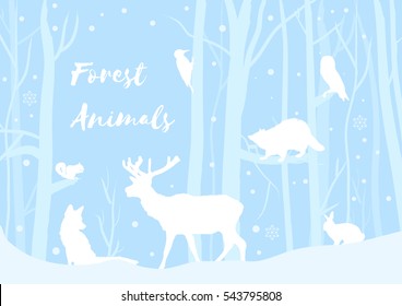 Winter Forest Animal Silhouettes