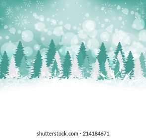 Winter forest background