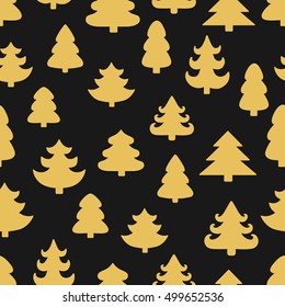 Winter forest background. Seamless pattern for  christmas theme. Vector illustration.