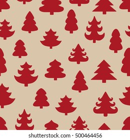 Winter forest background. Seamless pattern for  christmas theme. Vector illustration.