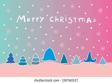  winter forest background with trees - Christmas, New year theme 