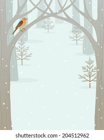 Winter forest background for your design.