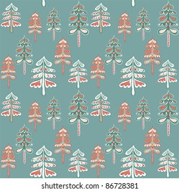 Winter forest, christmas card