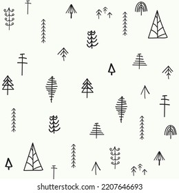 Winter forest. Christmas seamless pattern